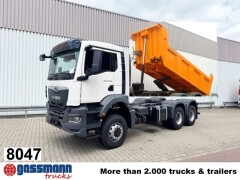 MAN TGS 33.480 6x6 BB CH, Hohe Bauart, Stahlmulde 